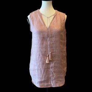 Harve Benard Light Pink Linen Top EUC SMALL
